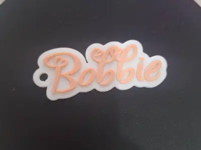 Keychain whit name Bobbie - Love stile - Name Tag
