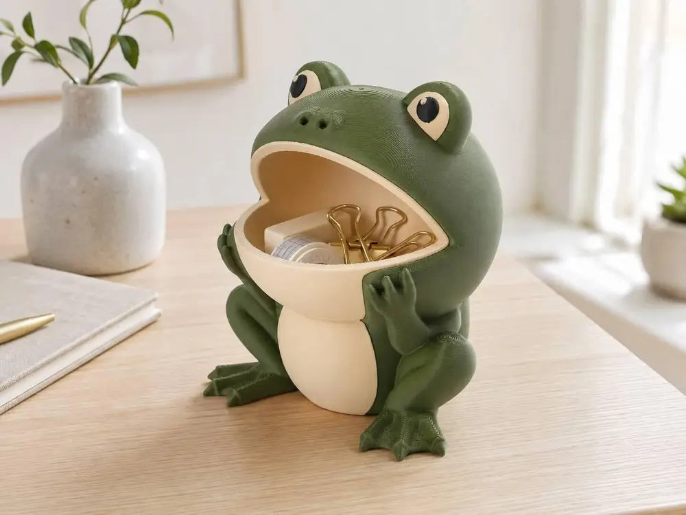 Frog Storage Bowl - Cute Animal Desk Organizer