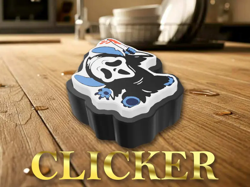 Halloween Stitch Ghost Face keyring Clicker