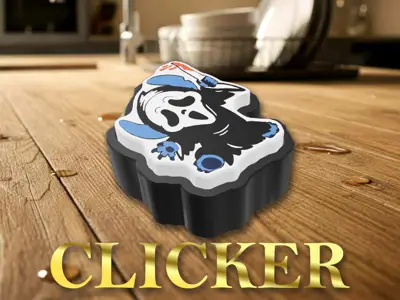 Halloween Stitch Ghost Face keyring Clicker