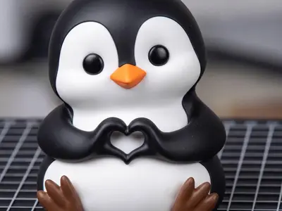 Cute Heart-Hands Penguin / Pingüino Corazón (ACE Pro Multi-Color & Scalable)