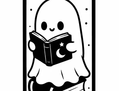 Marcapáginas de Fantasma Leyendo Libros