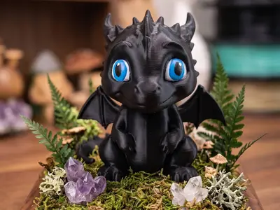 Little Shadow Baby Dragon | Adorable Dragón Bebé Negro