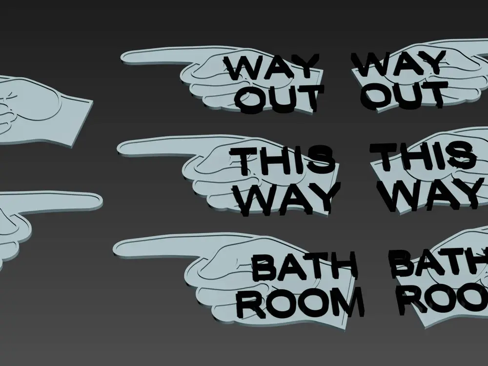 Directional signs - including premade examples.