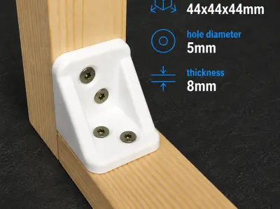 90° Angle Bracket for 44 mm & 45 mm Timber | Hex Nut & Countersunk Versions