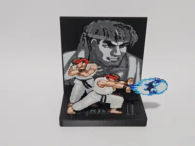 Ryu Street Fighter 2 Pixel Art Figure