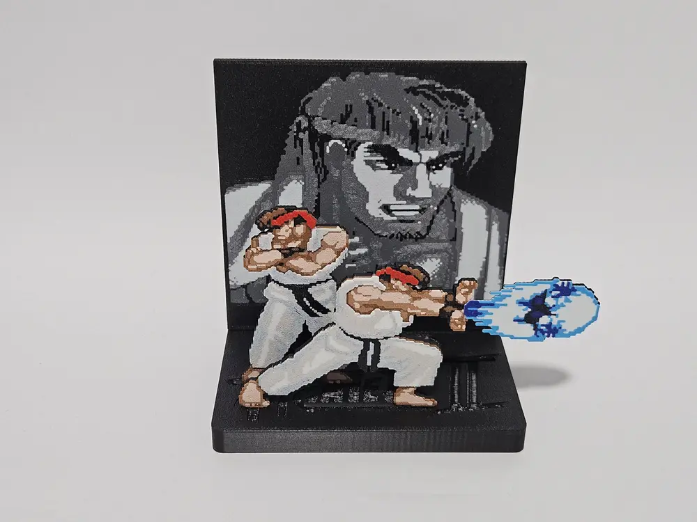 Ryu Street Fighter 2 Pixel Art Figure