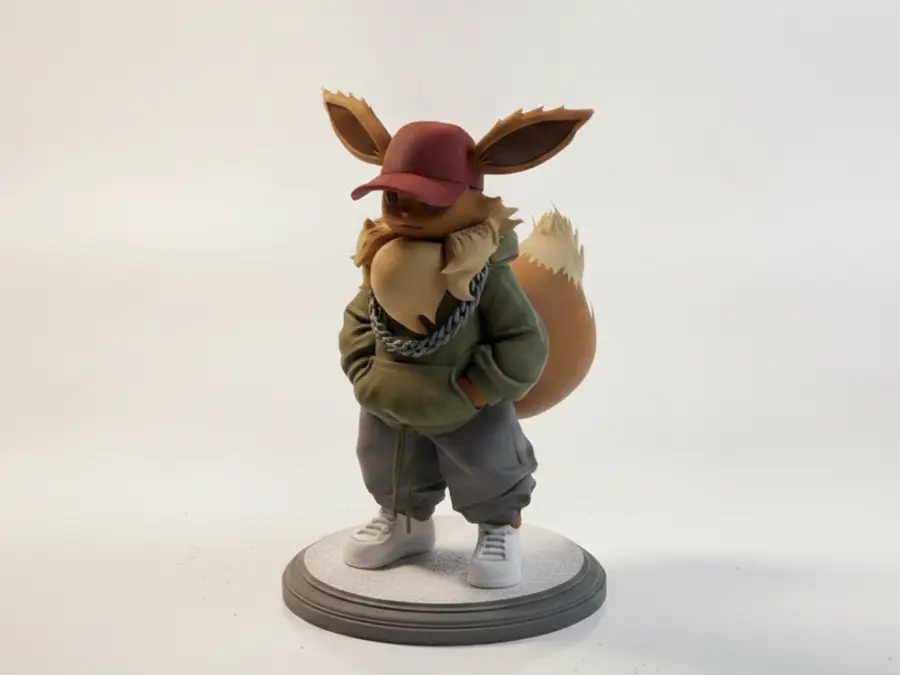 Urban Streetwear Version Of Eevee Pokemon Figurine 3D Printable