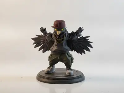 Urban Streetwear Version Of Pidgey Pokemon Figurine 3D Printable