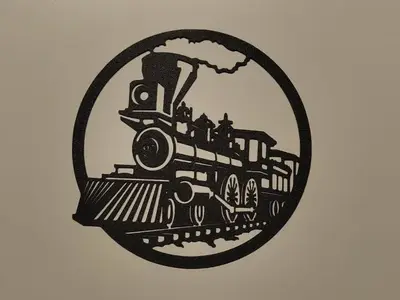 Steam train wall art