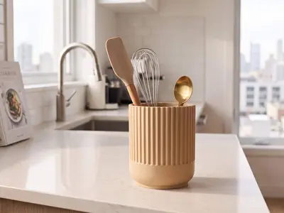Japandi-style kitchen utensil holder