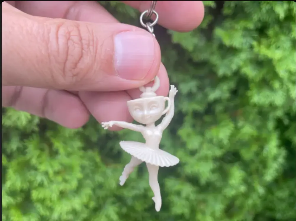 Ballerina Cappuccina Italian Brainrot Keychain – 3D