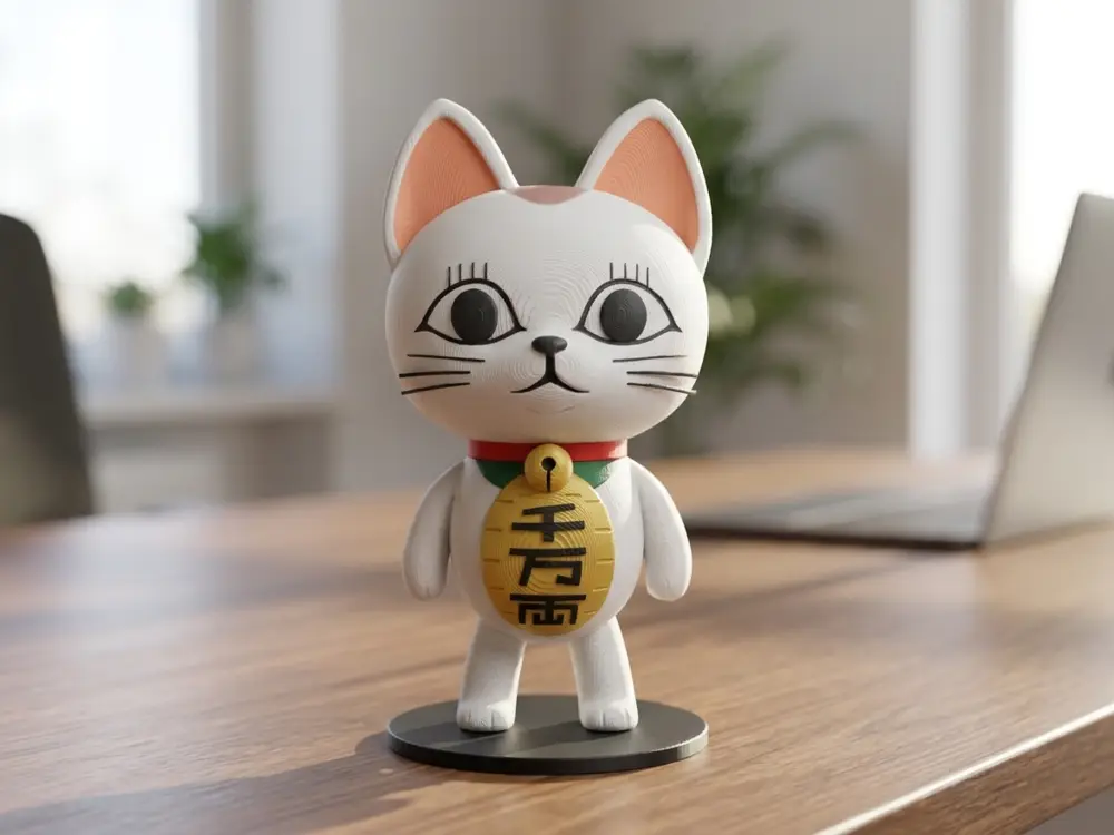 Lucky Cat Figurine - 'Maneki-Neko' Inspired