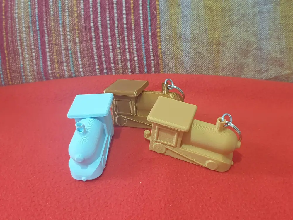 Old locomotive keychain