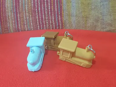 Old locomotive keychain