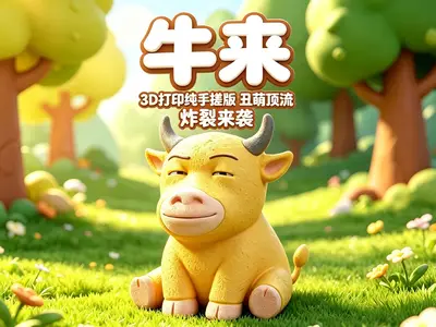 牛来【丑萌顶流】【3D打印纯手搓】