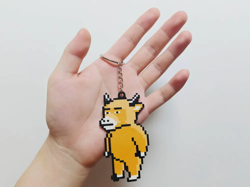 Pixel Bull Keychain Pendant像素牛来钥匙扣挂件