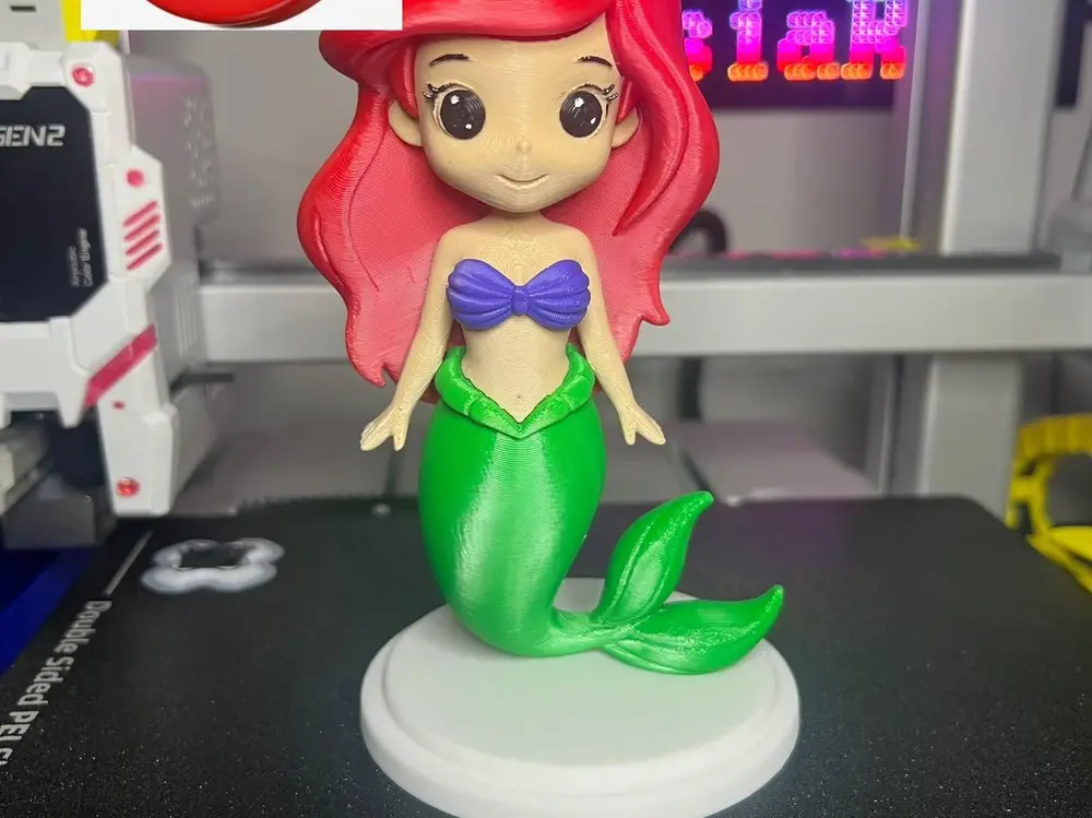 🧜‍♀️ Sirenetta Chibi Facile da Stampare Ariel
