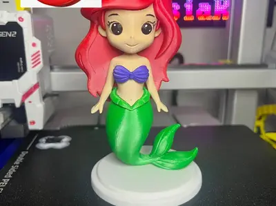 🧜‍♀️ Sirenetta Chibi Facile da Stampare Ariel