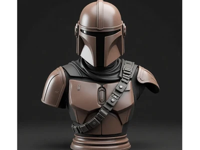 Realistic bust of the Mandalorian (Din Djarin)