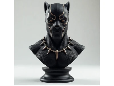 Realistic bust of a Black Panther