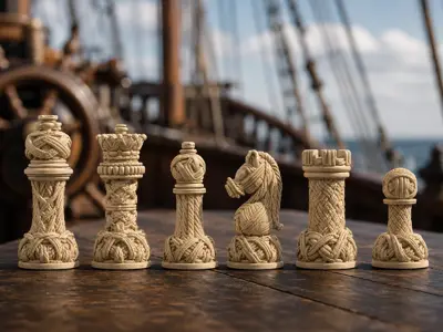 Nautical Knots Staunton Chess Set
