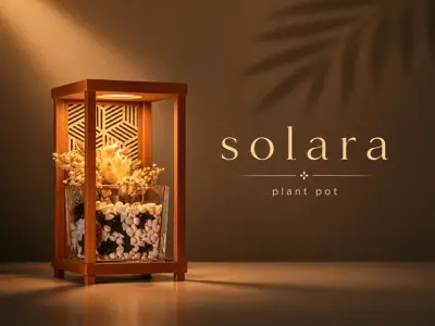 Cozy plant pot light decoration