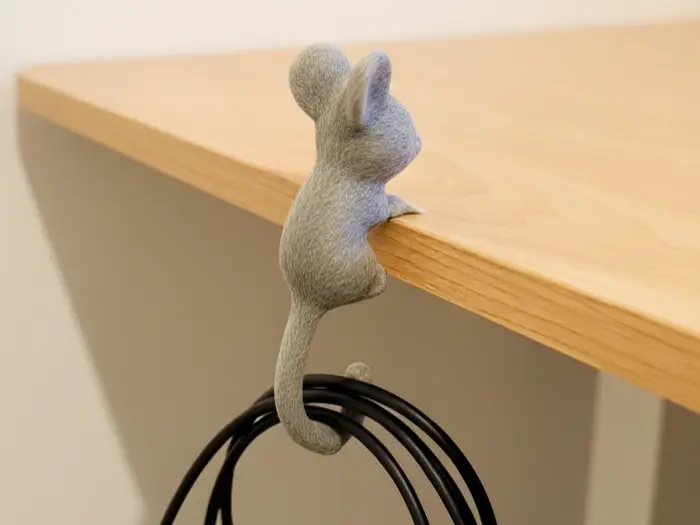 Mouse-Shaped Desktop Cable Organizer Hook
