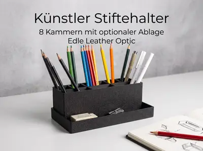 Stiftehalter in Lederoptik - Leather Desk Organizer