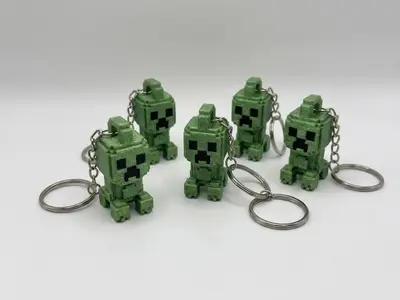 Keychain Creeper Pixel Art / Voxel 3D