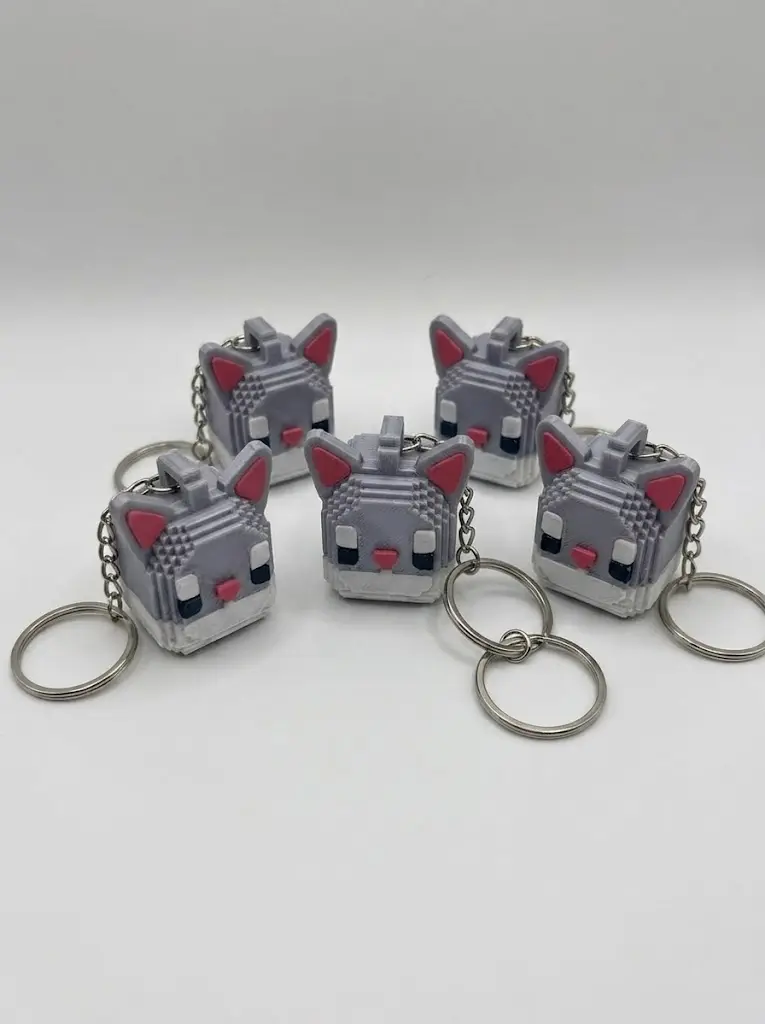 Pixel Cat Keychain