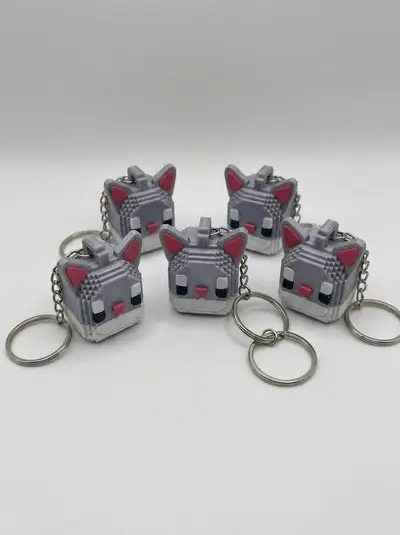 Pixel Cat Keychain