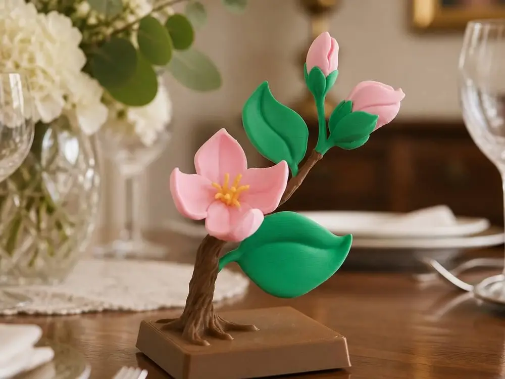 Apple Blossom Sculpture - Pink Flower Branch Decor