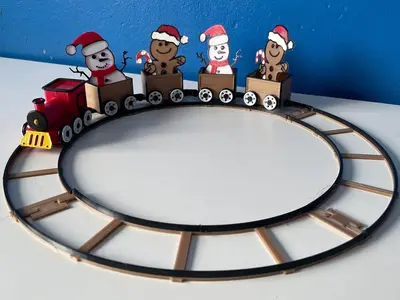 Christmas Express toy train - supports free / easy print