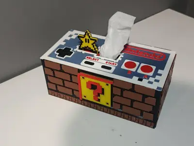 Mario bros retro pixel tissue / wet wipes box dispenser - no supports