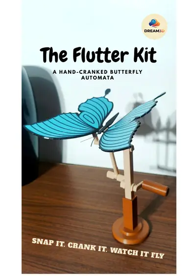 The Flutter Kit - a hand-cranked butterfly automaton