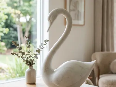 Statua Cigno Elegante - Scultura Minimalista / Elegant Swan Statue