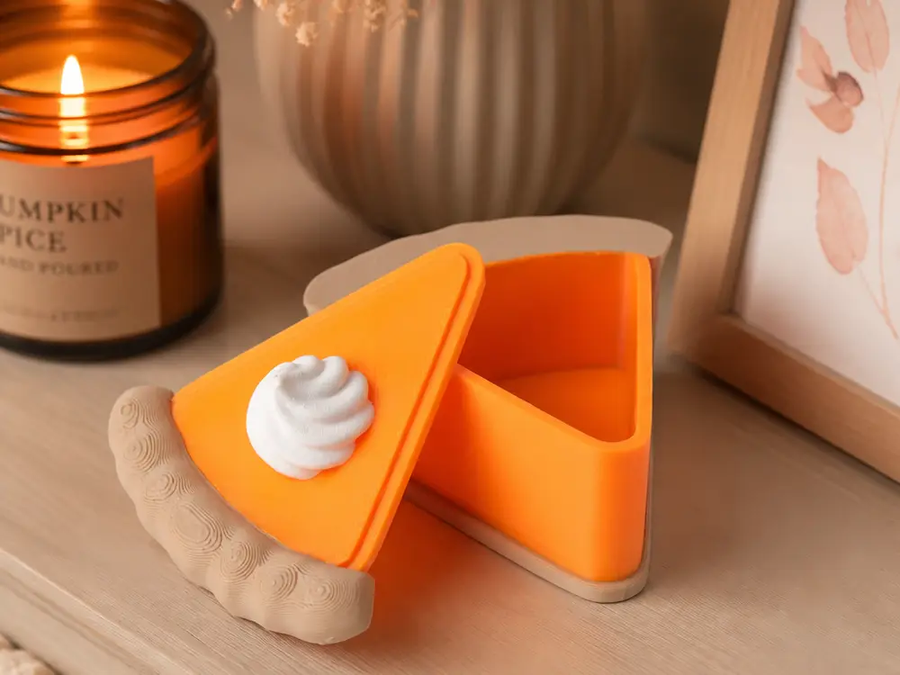 Pumpkin Pie Slice Storage Box, Fall Trinket Container