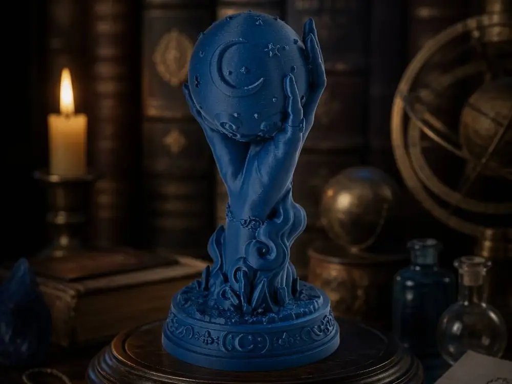 Celestial Hand – Moon & Stars Sphere Sculpture