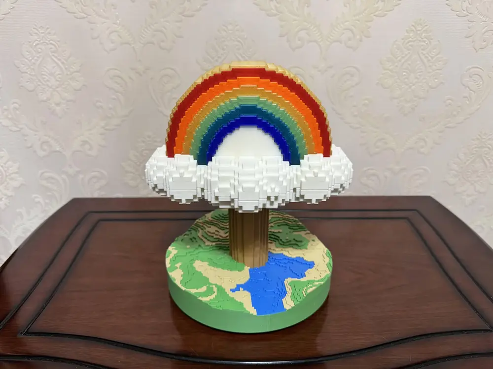 Pixel Rainbow World Tree - Table Lamp 像素彩虹世界树-台灯