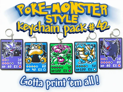 Pokemon Keychain TCG Pack #42 Gengar Snorlax Blastoise Haunter Venusaur
