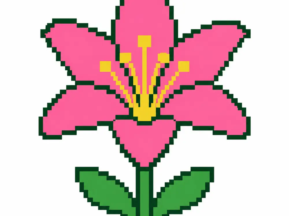 Lily 8 bit Fridge Magnet