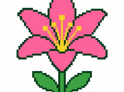 Lily 8 bit Fridge Magnet