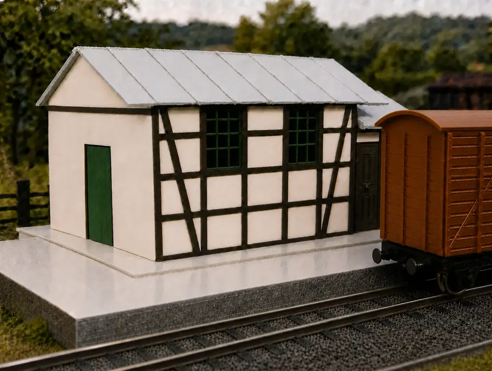 Freight shed / Güterschuppen in Spur 0 Size 1/45