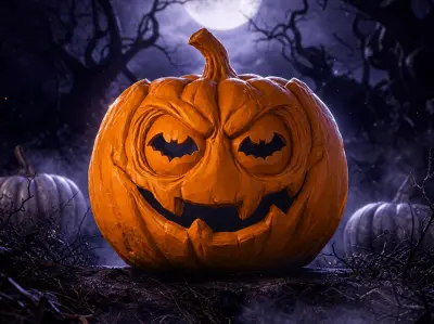 Bat Pumpkin Halloween Jack-o'-lantern