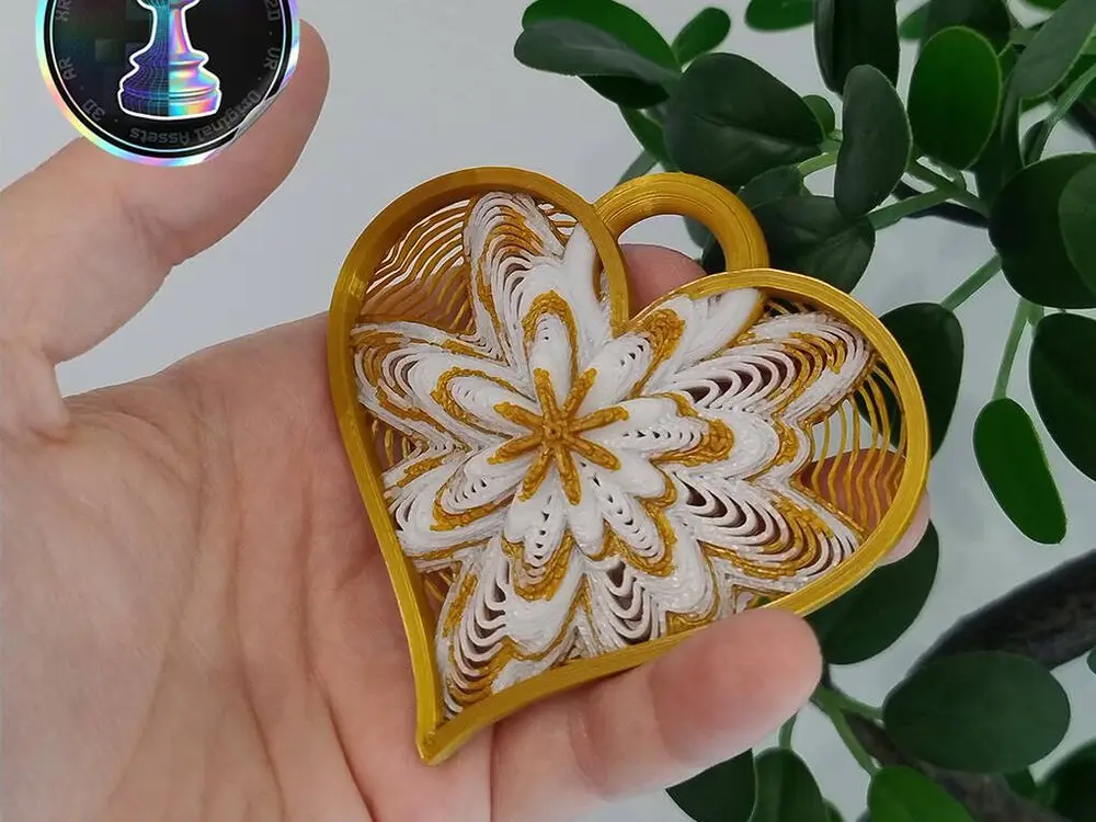 Cardioid Love Flower a Procedural petals Pendant with elegant heart shape