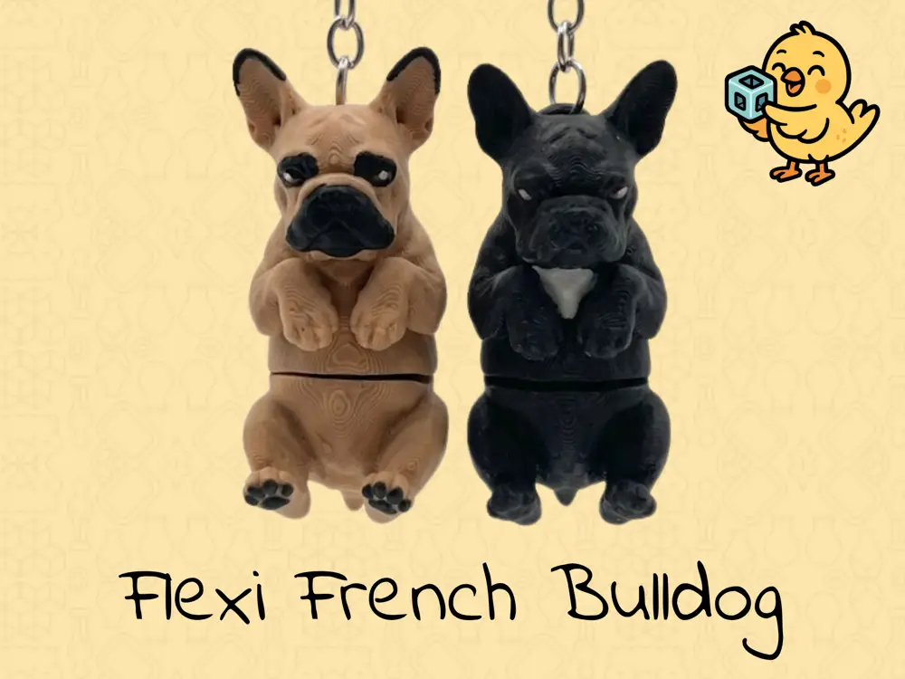French Bulldog Keychain – Articulated Flexi Frenchie Toy Dog