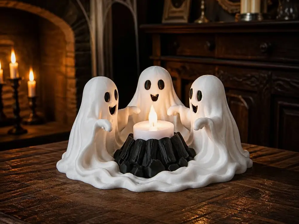 Ghost Campfire Candle Holder – Cute Halloween Centerpiece