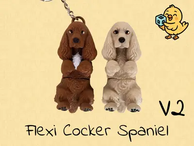 Cocker Spaniel V2 Keychain – Articulated Flexi Toy Dog