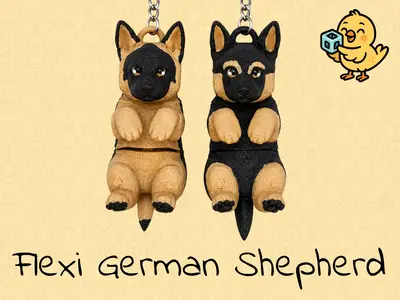 German Shepherd Keychain – Articulated Flexi Dog Puppy Toy